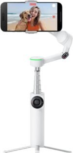 Insta360 Flow 2 Pro (Summit White) – Foldable AI Phone Gimbal with 360° Pan Tracking, Built-in Tripod & Selfie Stick, Multi-Person Auto Tracking, Compatible with iPhone & Android - Image 2