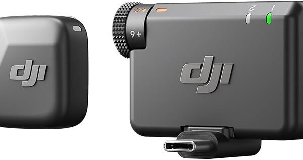 DJI Mic Mini (1TX + 1RX) – Ultralight Wireless Microphone for iPhone, Android & Cameras | 400m Range, Noise Cancelling, Auto Limiting, 10-Hour Battery, Clear Audio for Vlogging & Interviews