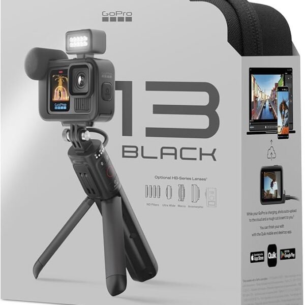 GoPro HERO13 Black Creator Edition – 5.3K Action Camera Kit with Volta, Media Mod & Light Mod