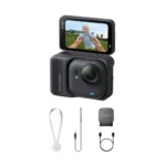 Insta360 GO Ultra Standard Bundle – 4K Tiny Action Camera, Low-Light Video, 10m Waterproof, Wide-Angle, Flip Screen, FlowState Stabilization, Magnet Pendant & Clip for Travel Vlogging – Black