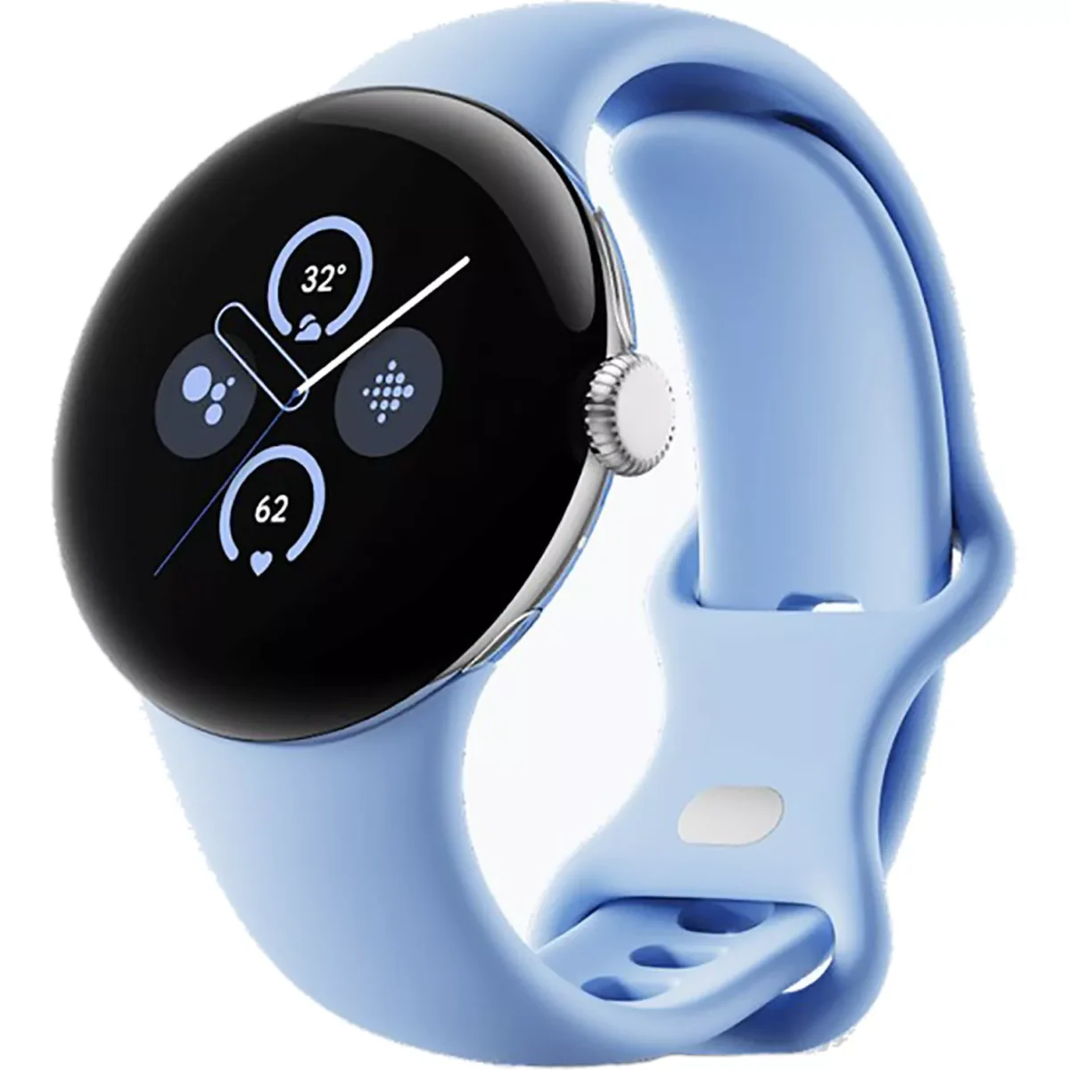 Google Pixel Watch 2 | 32GB+ 2GB RAM | Heart Rate Tracking, Stress Management, Safety Features - Android Smartwatch (Bluetooth/Wi-Fi, Polished Silver Aluminium Case/Bay Active Band) - Image 1